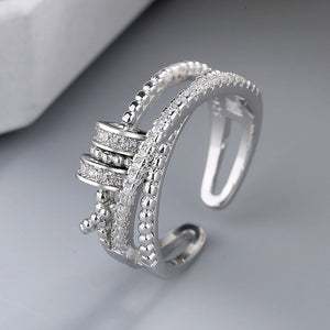 Stylish Adjustable Double Layer Ring