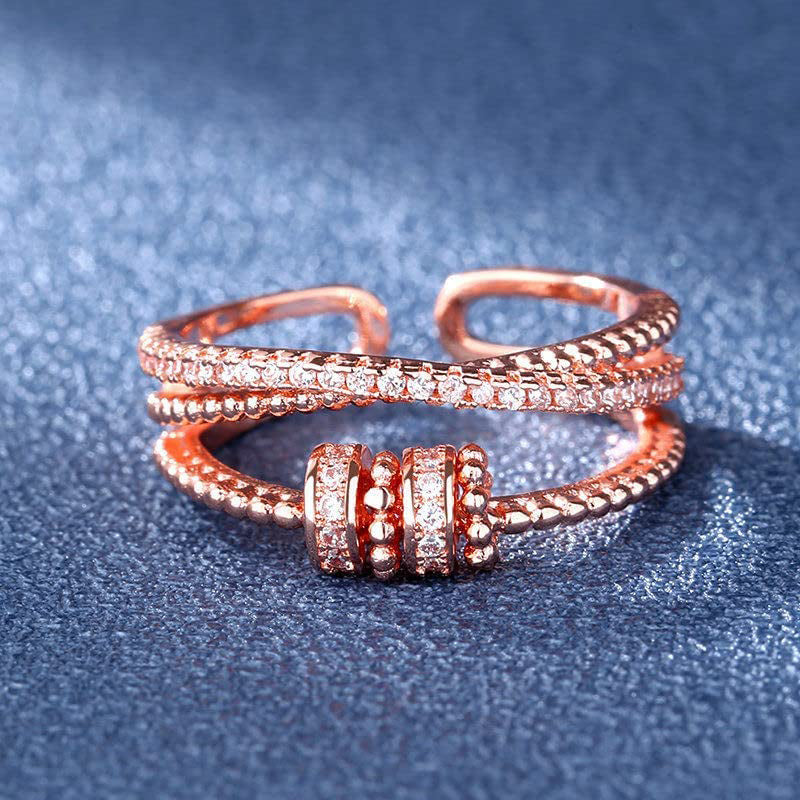 Stylish Adjustable Double Layer Ring