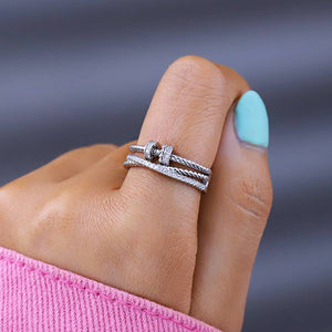 Stylish Adjustable Double Layer Ring