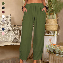 Load image into Gallery viewer, Solid Color Cotton Linen Casual Pants