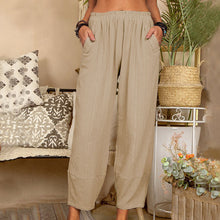 Load image into Gallery viewer, Solid Color Cotton Linen Casual Pants