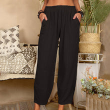 Load image into Gallery viewer, Solid Color Cotton Linen Casual Pants