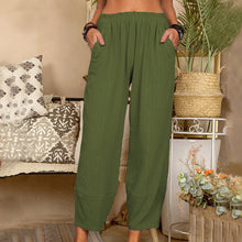 Load image into Gallery viewer, Solid Color Cotton Linen Casual Pants