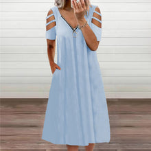 Load image into Gallery viewer, Short Sleeve Zip Dress