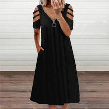 Load image into Gallery viewer, Short Sleeve Zip Dress