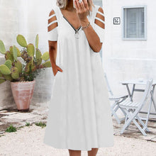 Load image into Gallery viewer, Short Sleeve Zip Dress