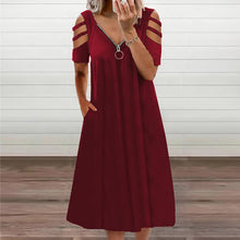 Load image into Gallery viewer, Short Sleeve Zip Dress