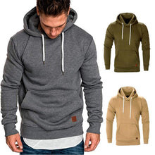 Load image into Gallery viewer, Loose Plain Lace Up Pullover Men&#39;s Hoodie with Pocket