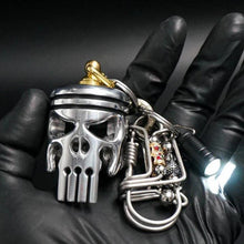 Load image into Gallery viewer, Piston Art Skull Keychain