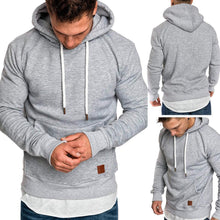 Load image into Gallery viewer, Loose Plain Lace Up Pullover Men&#39;s Hoodie with Pocket