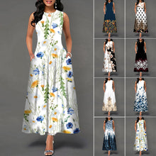 Load image into Gallery viewer, Sleeveless Print Swing Dress