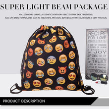 Load image into Gallery viewer, Funny Emoji Print Drawstring Bag