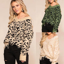 Load image into Gallery viewer, Leopard V-Neck Jumper of Distress