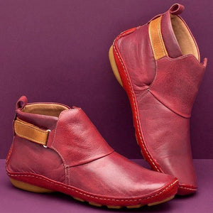 Women Casual Comfy Daily Adjustable Soft Leather Booties