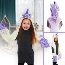 Load image into Gallery viewer, Crochet Cartoon Unicorn Winter Hat With Scarf Pocket