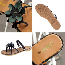 Load image into Gallery viewer, Seaside Flat Bottom Sandals Flower Elastic Sandals