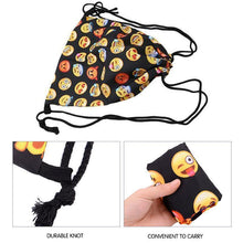 Load image into Gallery viewer, Funny Emoji Print Drawstring Bag