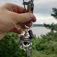 Load image into Gallery viewer, Piston Art Skull Keychain