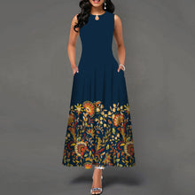 Load image into Gallery viewer, Sleeveless Print Swing Dress