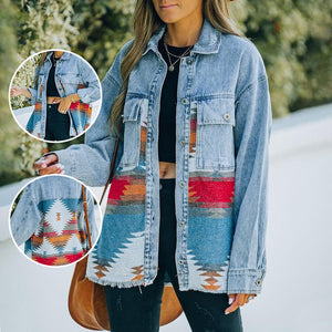 LAPEL POCKET DENIM RETRO JACKET