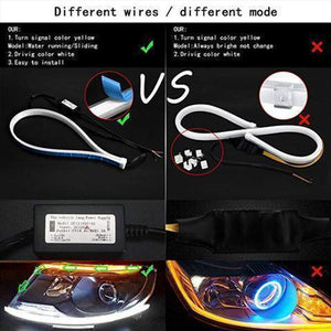 Flexible DRL LED Night & Daytime Running Light Strip (No Disassembling Needed)