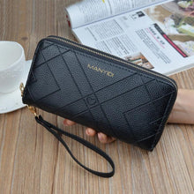 Load image into Gallery viewer, Women Double Zipper Leather Brand Retro Long Wallet