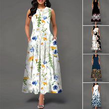 Load image into Gallery viewer, Sleeveless Print Swing Dress