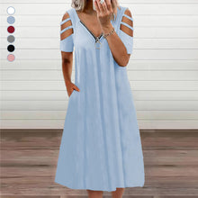 Load image into Gallery viewer, Short Sleeve Zip Dress