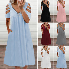 Load image into Gallery viewer, Short Sleeve Zip Dress