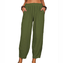 Load image into Gallery viewer, Solid Color Cotton Linen Casual Pants